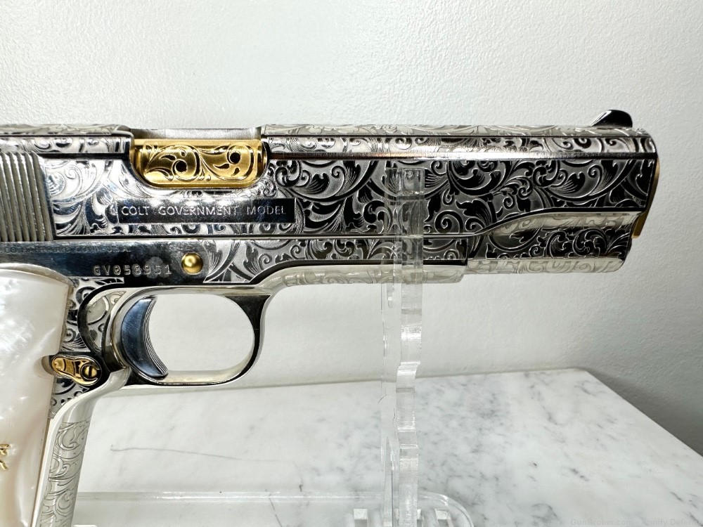 Gorgeous Colt 1911 ENGRAVED 24k Gold & Nickel custom-img-5