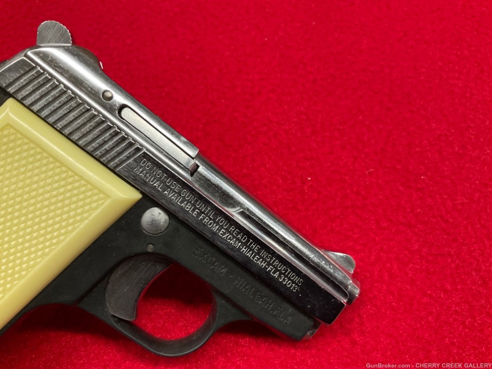 Vintage EXCAM TARGA Tangfolio gt gt27 25 pistol c rare gun box 25acp 2 tone-img-4