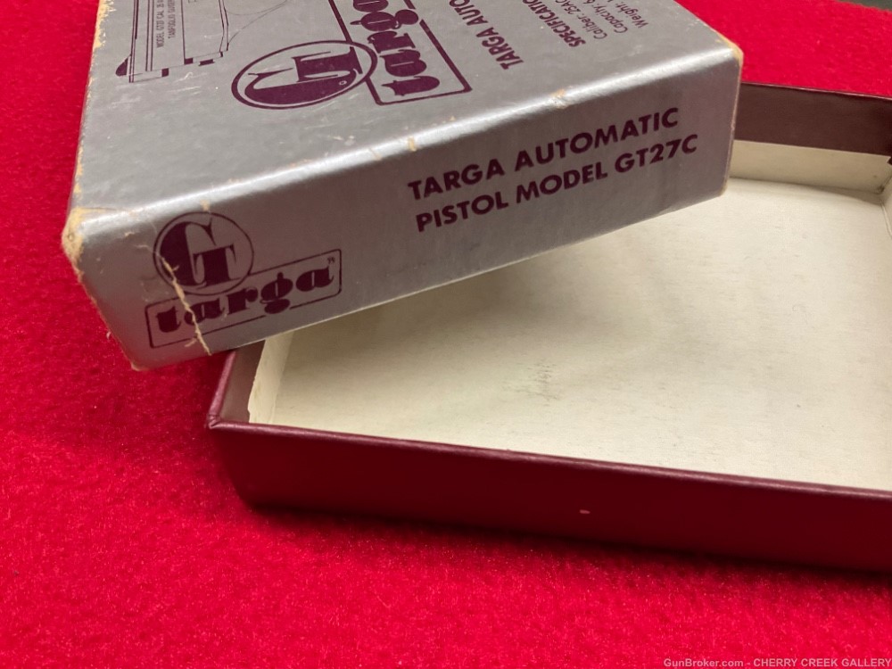 Vintage EXCAM TARGA Tangfolio gt gt27 25 pistol c rare gun box 25acp 2 tone-img-9