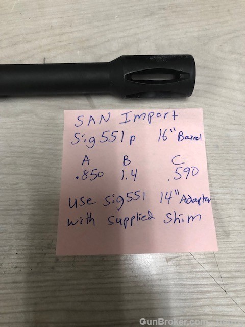 Sig 551 SAN Import 16" Barrel Suppressor Adapter Silencer 552 550 14"-img-2