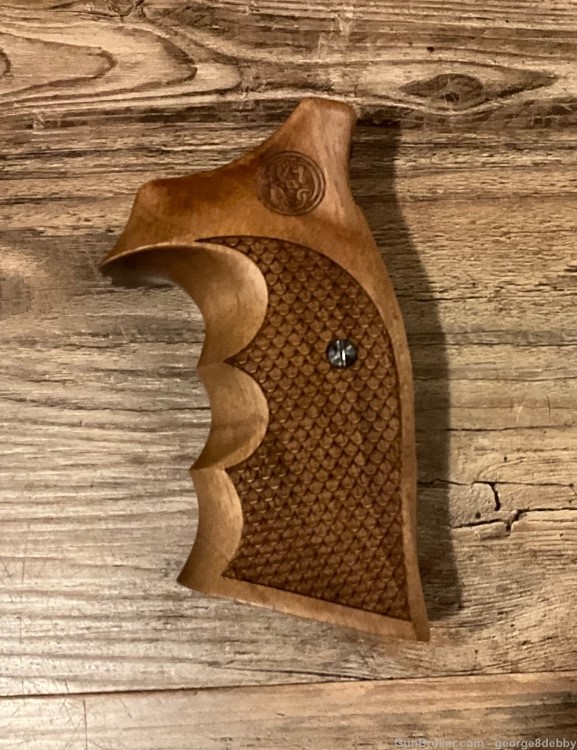 Smith & Wesson K/L Walnut Wood Grips - for Round Butt-img-0