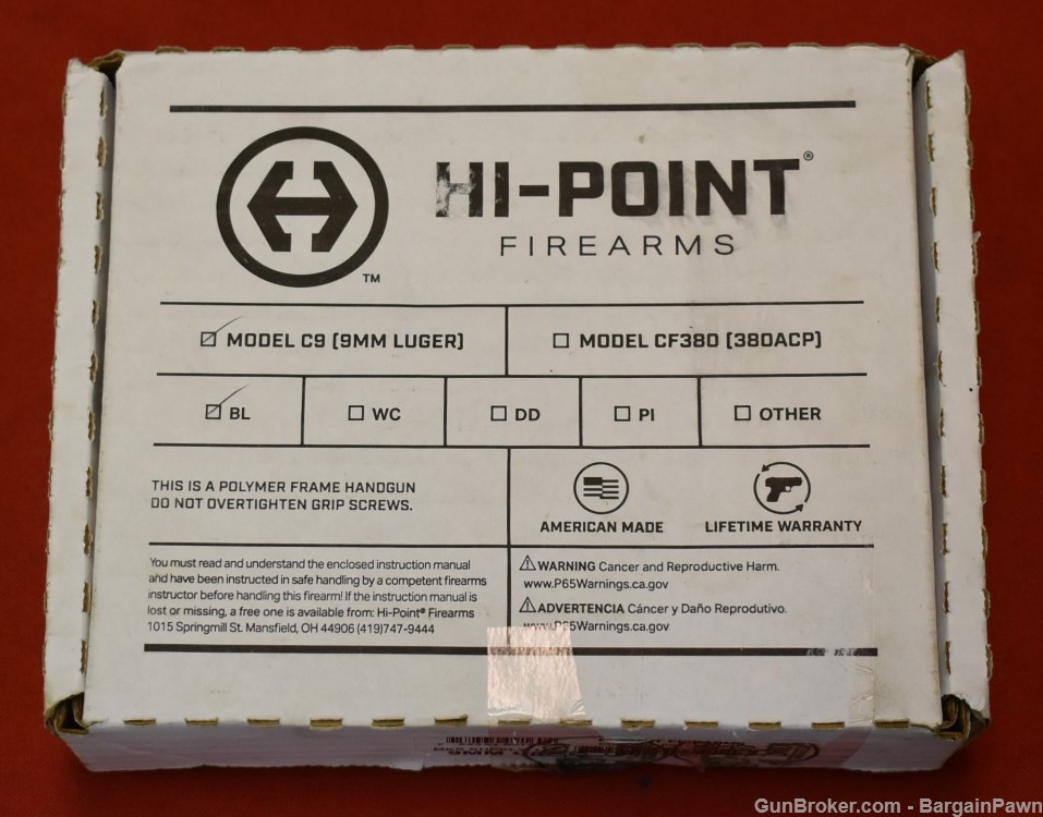 Hi Point C9 Pistol 9mm 3.5" BBL 3-Mags 9x19 Original Box C-9-img-18