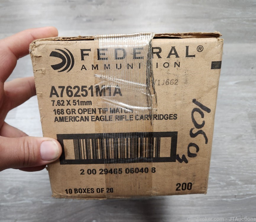 7.62x51 Federal 168 Grain Open Tip Match American Eagle 200 Rounds-img-2