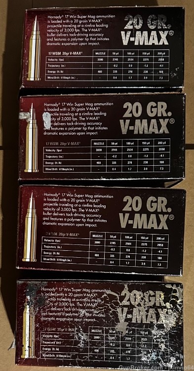 200 rounds of Hornady 17 WSM 20 grain V-MAX Polymer Tip ammo-img-1