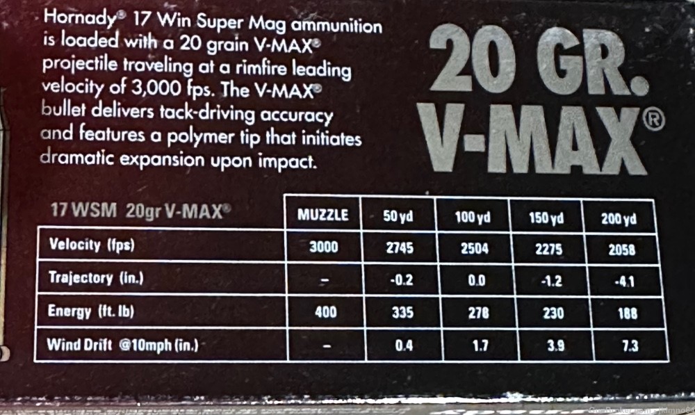 200 rounds of Hornady 17 WSM 20 grain V-MAX Polymer Tip ammo-img-5