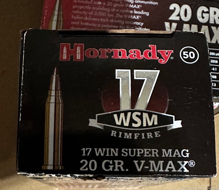 200 rounds of Hornady 17 WSM 20 grain V-MAX Polymer Tip ammo-img-2