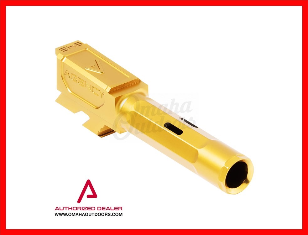 Agency Arms Glock 43 Premier Ported Barrel Gold TiN PLG43CFTIN-img-0