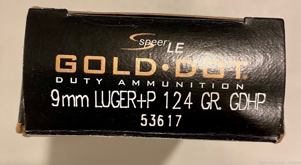 9mm Hollow Point 124gr Gold Dot +P -img-0