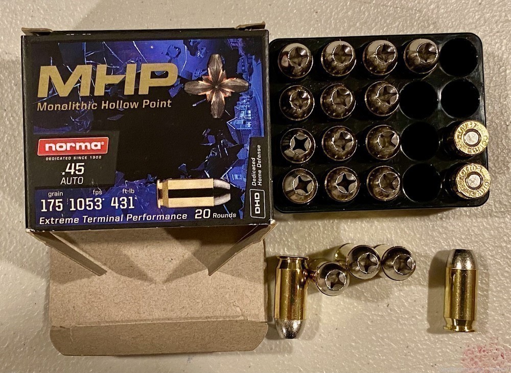 45 ACP 80 rounds personal defense hollow point Norma-img-2