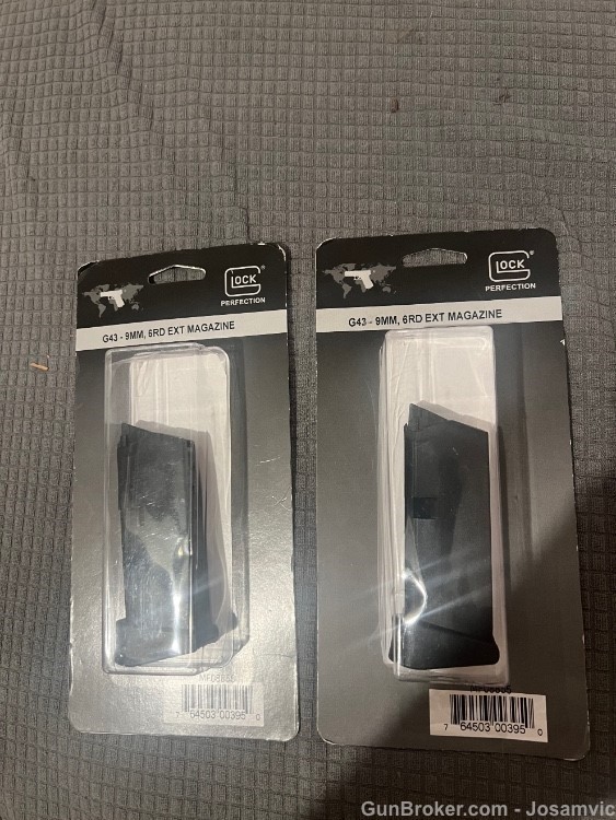 Glock 43 9mm 6RD EXT magazines  (2) total Factory new -img-2