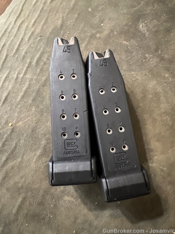 Glock .45 caliber mags (2) 10 round Factory new -img-0