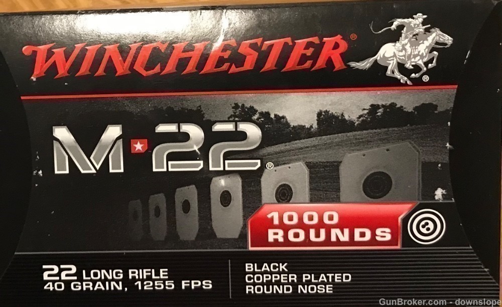 .22 LR 40 gr Copper Plated RN 1000 rds Winchester M22-img-0