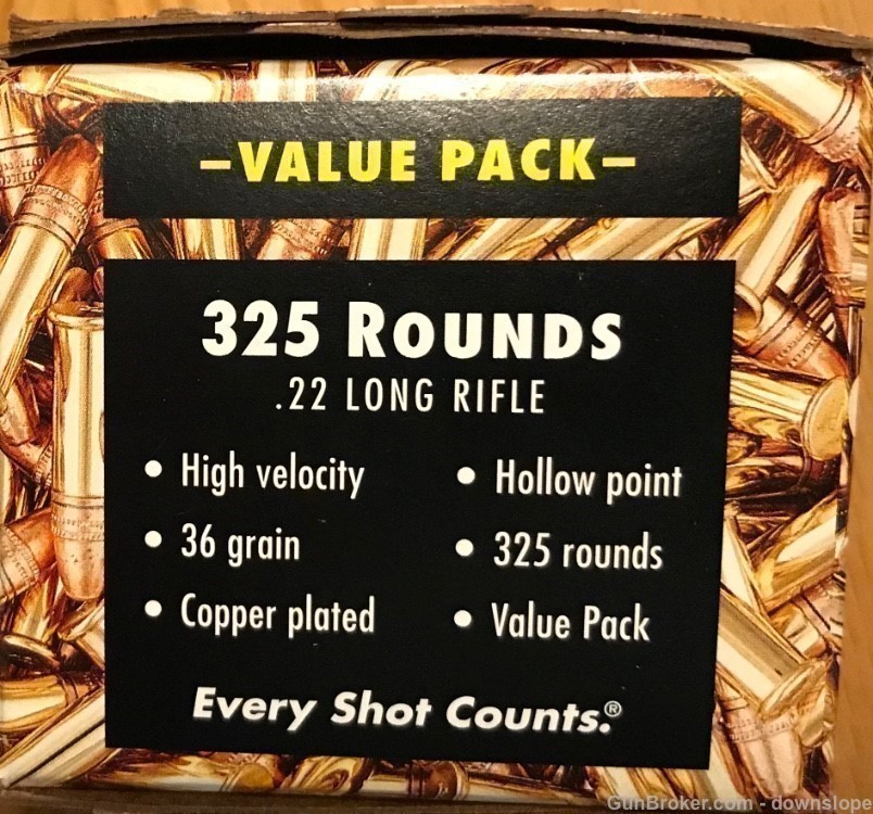.22 LR 325 rds 36 gr Copper Plated Hollow Point Federal-img-1