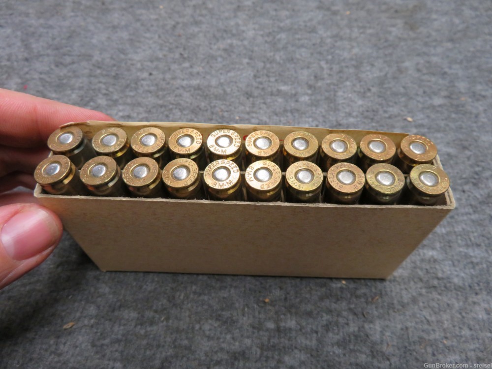 FULL VINTAGE BOX WINCHESTER SUPERSPEED 8MM MAUSER AMMO-EXCELLENT-img-6