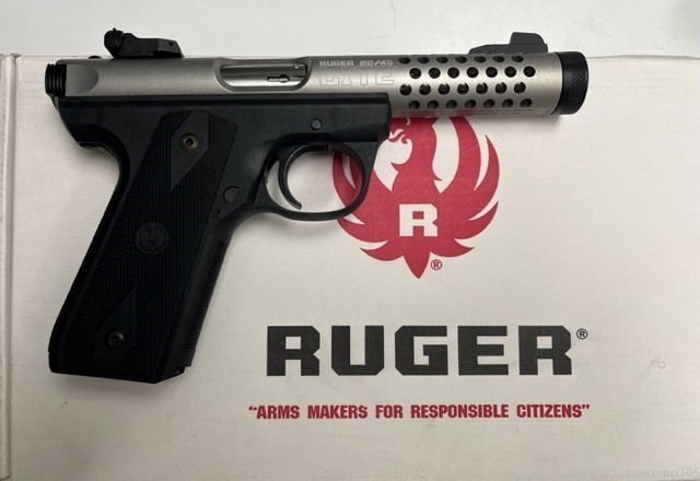 Ruger 3906 P45MK3ALRPFLVU 22/45 Lite 22 Long Rifle 4.4" 10+1 Zytel Grips Bl-img-0
