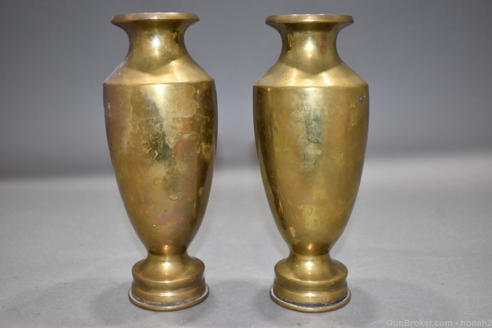 2 Vintage 40mm Brass Vases Inert Shells Please read-img-1