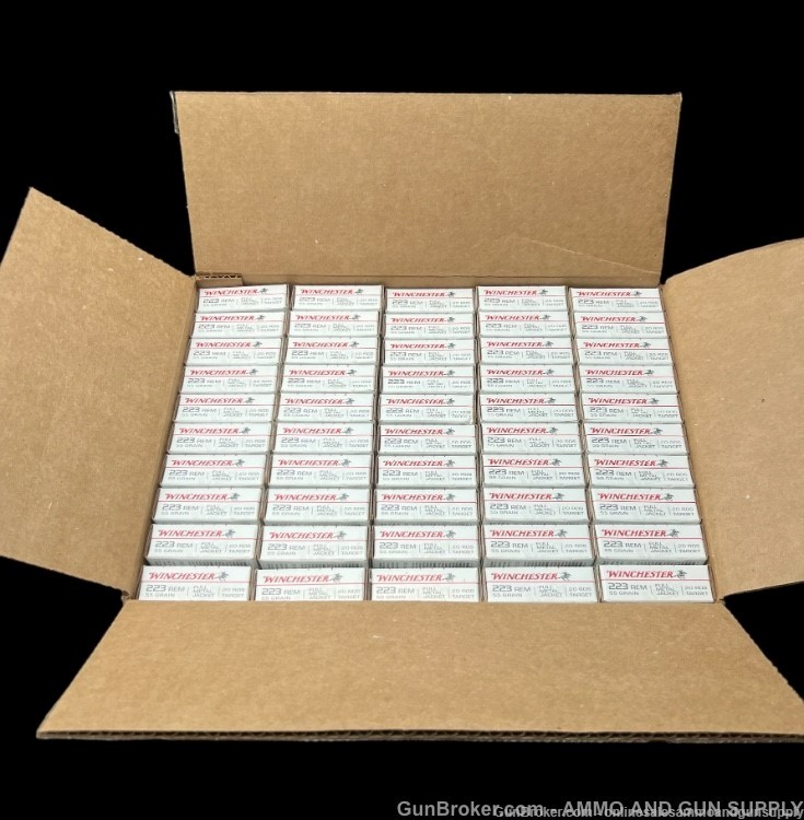 WINCHESTER 223 REM - FMJ 55 GR - 2000 ROUNDS - 2 CASES - PREMIUM AMMO-img-1