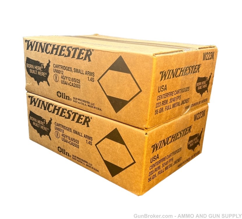 WINCHESTER 223 REM - FMJ 55 GR - 2000 ROUNDS - 2 CASES - PREMIUM AMMO-img-0