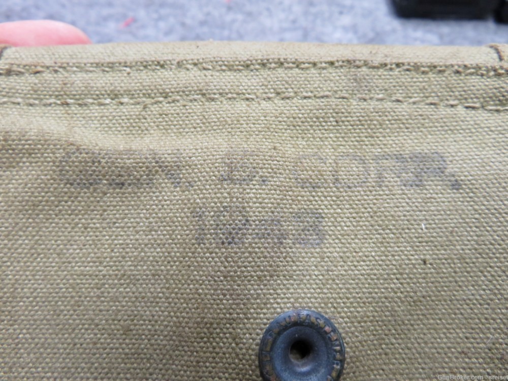 WWII US M1 CARBINE MAGAZINE POUCH-STOCK TYPE-W/ 2 ORIGINAL MAGS-VERY GOOD -img-12