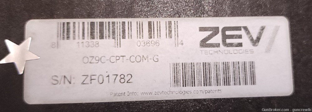 Zev Technologies OZ9C-CPT-COM-G OZ9 Combat Compact 9mm Grey Layaway -img-9