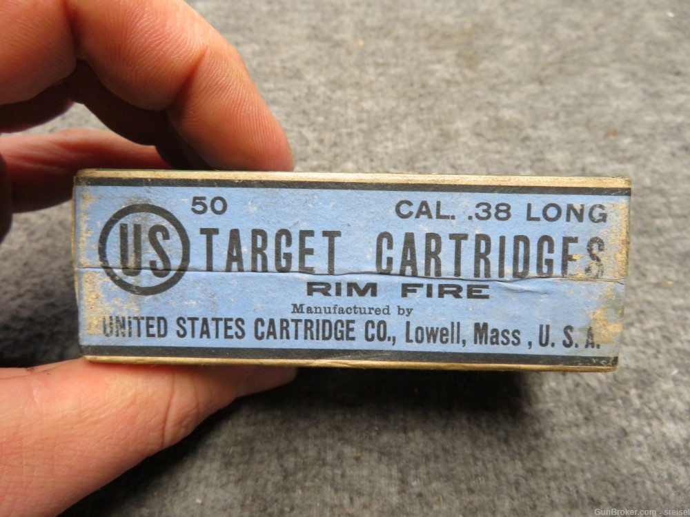 ORIGINAL SEALED BOX OF U.S. CARTRIDGE CO. .38 RIMFIRE LONG AMMO-BLACKPOWDER-img-3