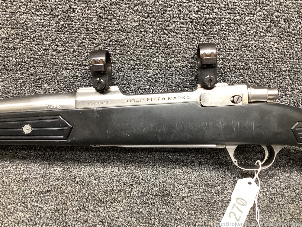 Ruger M77 stainless 270 win Zytel all weather skeleton stock-img-2