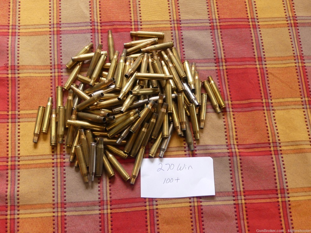 .270 Winchester rifle brass - 100+ pcs - mostly once fired-img-0