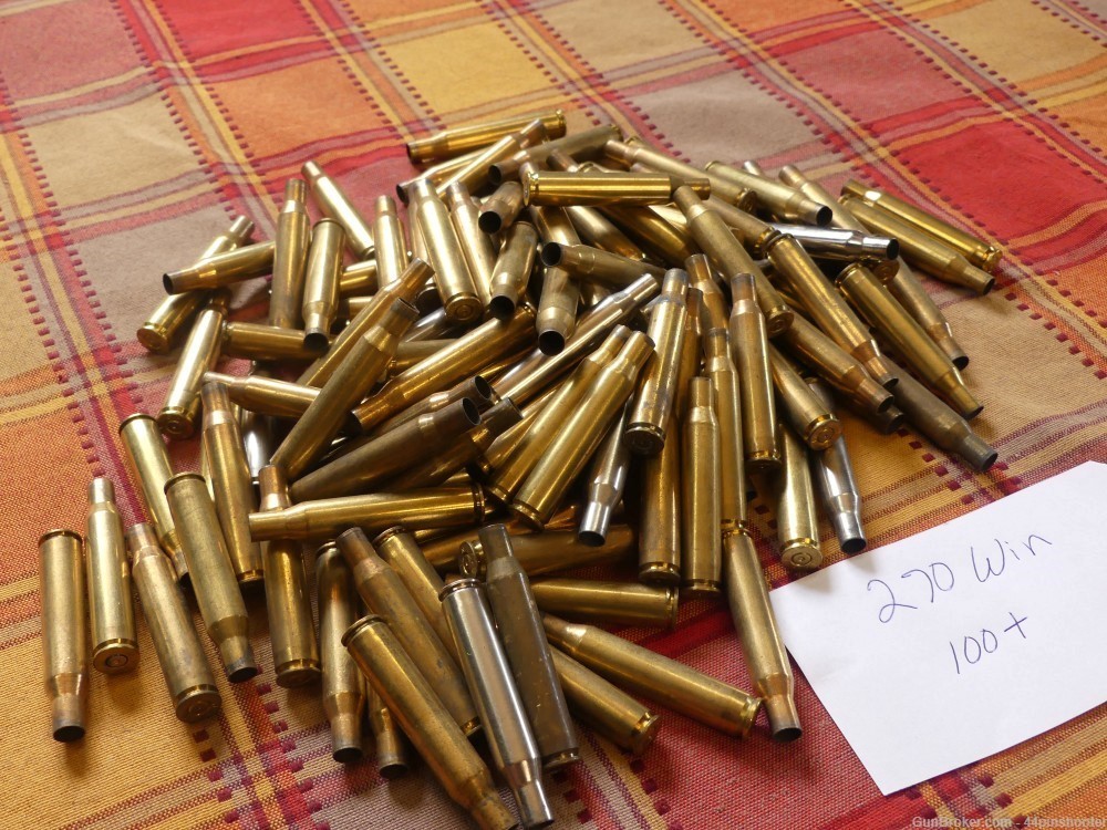 .270 Winchester rifle brass - 100+ pcs - mostly once fired-img-2