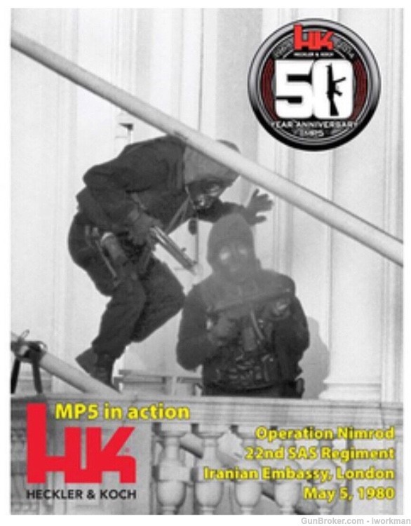 HECKLER & KOCH HK OPERATION NIMROD SAS RAID POSTER - HK MP5SD -HK MP5K --img-0