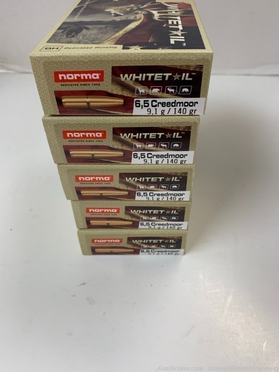 Norma 6.5 Creedmoor 140Gr Ammo 5 Boxes 20Rds Each-img-0