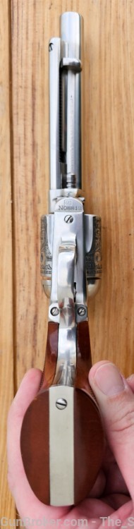 Uberti El Patron Belleza SAA 1873 45 Colt 5.5" Bbl Stainless Engraved NICE!-img-3