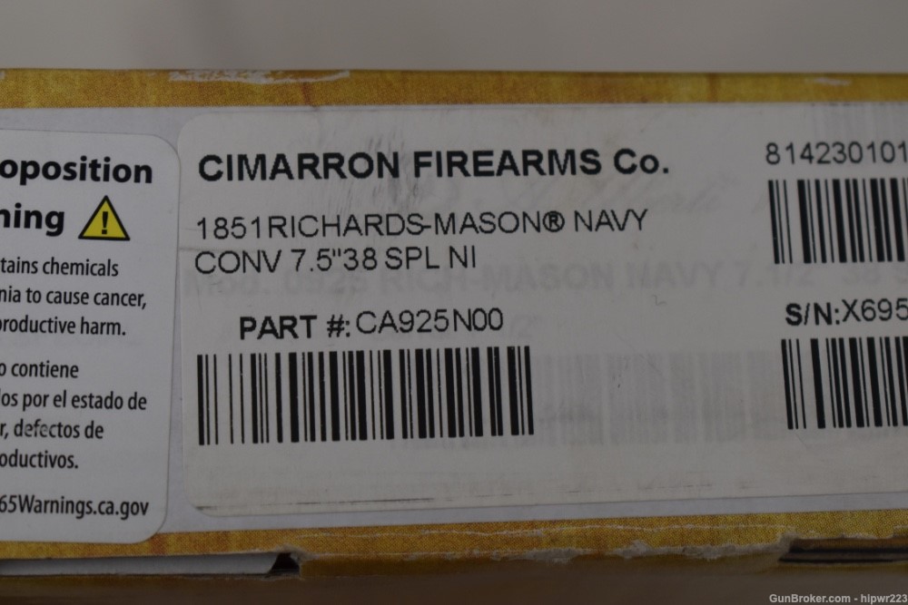 Cimarron Arms 1851 Richards Mason .38 SPL Navy NICKEL.  MINT IN BOX!-img-11