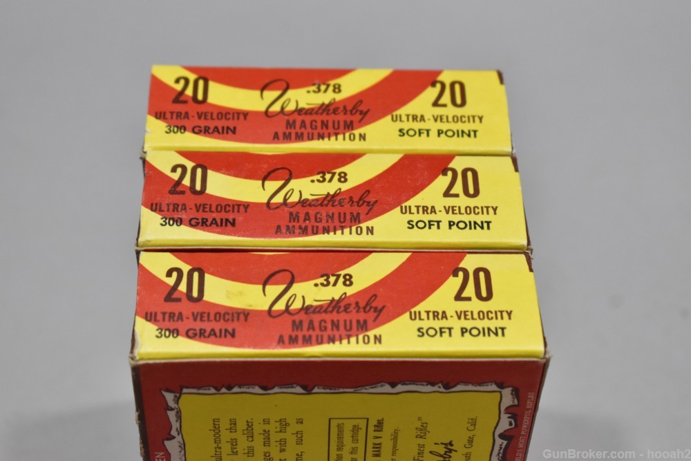3 Vintage Boxes 378 Weatherby Magnum 300 G Soft Point Elephant Box-img-4