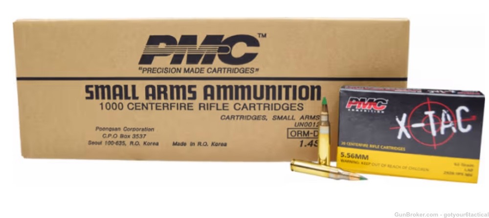 PMC X-TAC 5.56NATO Rifle Ammo - 62 Grain M855 LAP Green Tips 1000rds-img-0