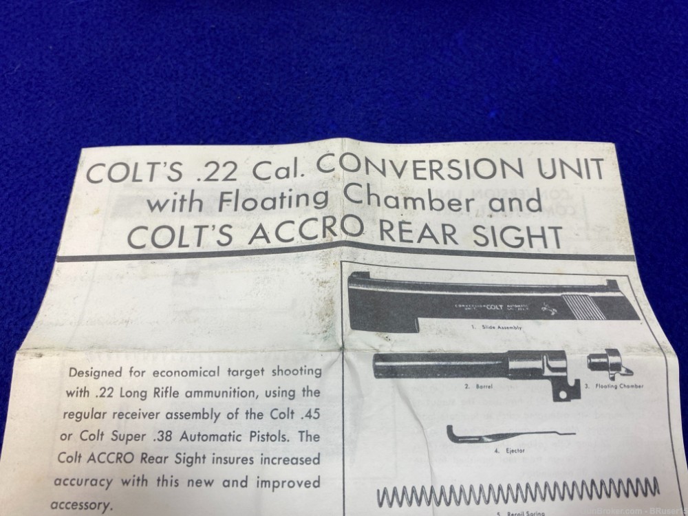 Colt .22 Cal. Conversion Unit *FLOATING CHAMBER & COLT ACCRO REAR SIGHT-img-2