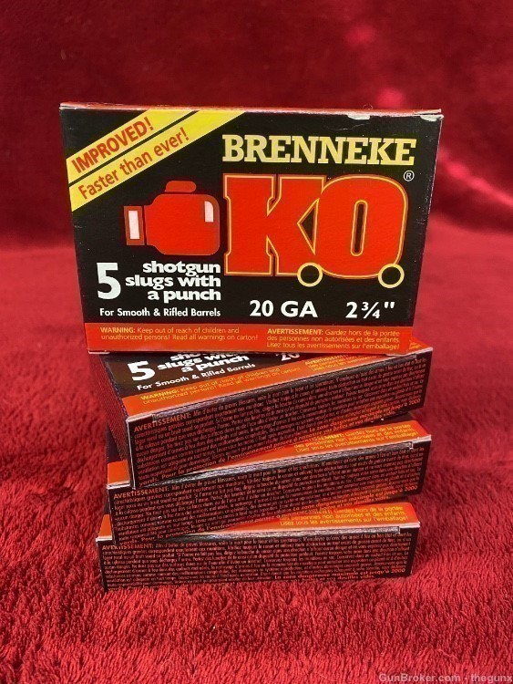 20rds Brenneke 20 Gauge 2.75” K.O. Slugs .75oz-img-0