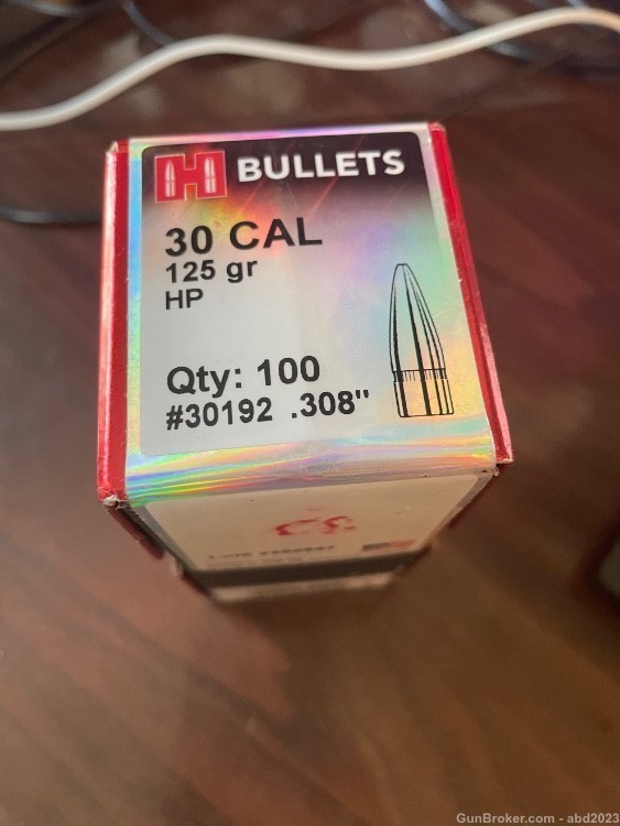 Hornady Bullets, 30 Caliber, .308, 125 Grain, Hollow Poin-img-1