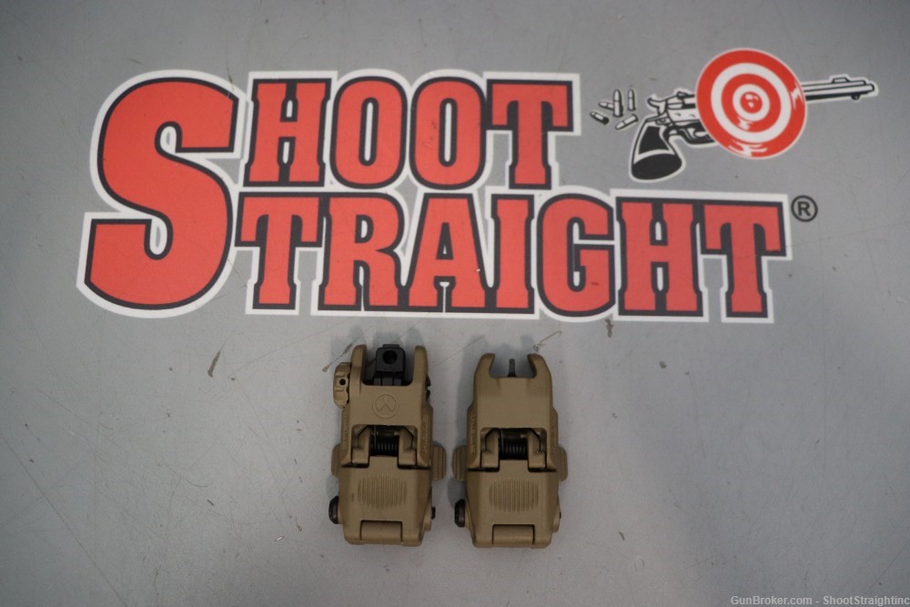 Pair o' FDE Magpul MBUS Rifle Sights (Front & Rear)-img-5