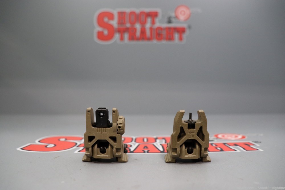 Pair o' FDE Magpul MBUS Rifle Sights (Front & Rear)-img-2