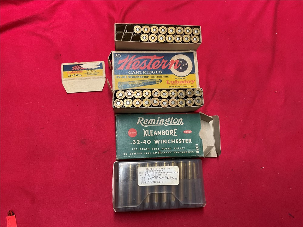 Winchester - Remington - Buffalo Arms 32-40 Caliber 3 boxes - 54 rounds-img-0