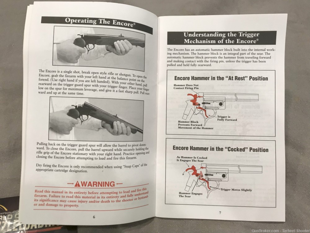 Thompson Center TC Encore Rifle Owners Manual Video Original New-img-4