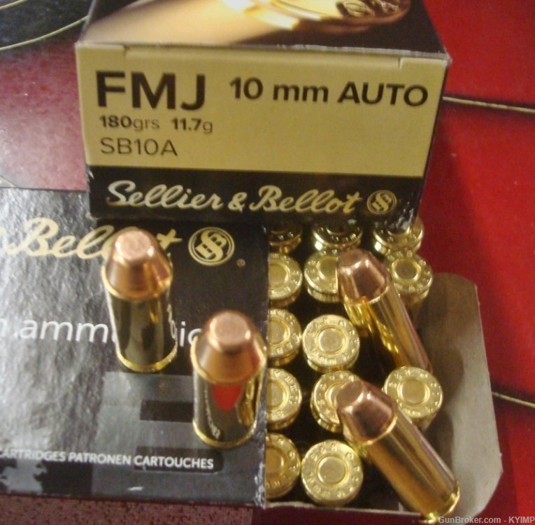 100 Sellier & Bellot 10mm FMJ 180 grain Factory NEW BRASS ammo SB10A-img-2