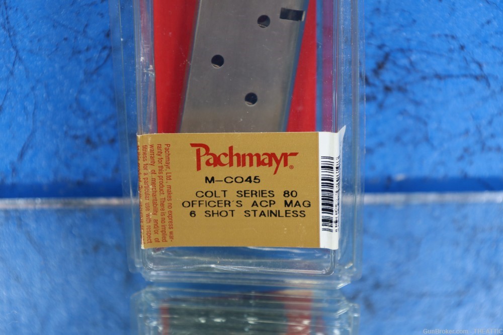 NEW IN BOX PACHMAYR COLT 1911 OFFICERS ACP 45 6 ROUND MAGAZINE STAINLESS-img-3
