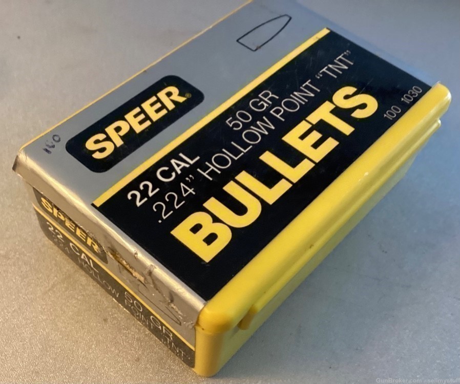 SPEER 22 cal, 50 gr, .224 dia, Hollow Point TNT, 100 bullets open box ,1030-img-6