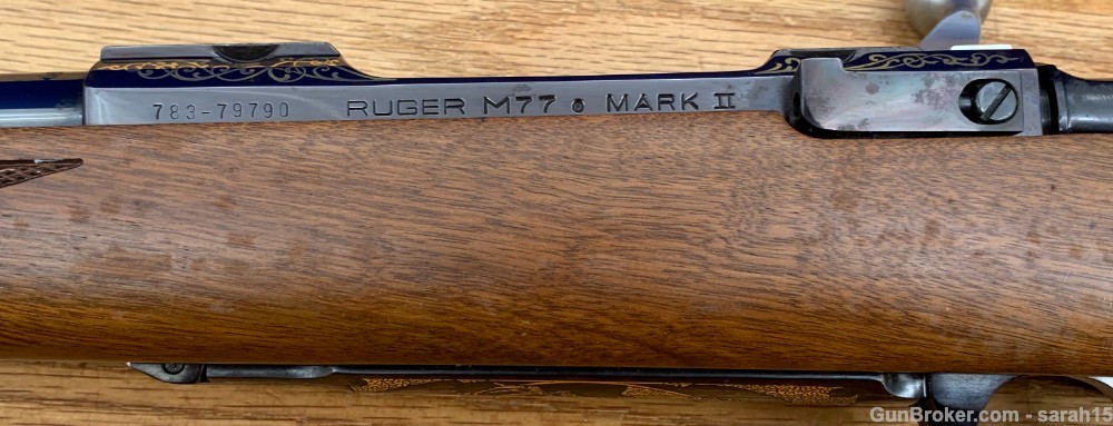 RUGER M77 MARK II GOLD/BLUE ENGRAVED BURNETT CTY .300 WIN MAG No. 48 OF 350-img-7