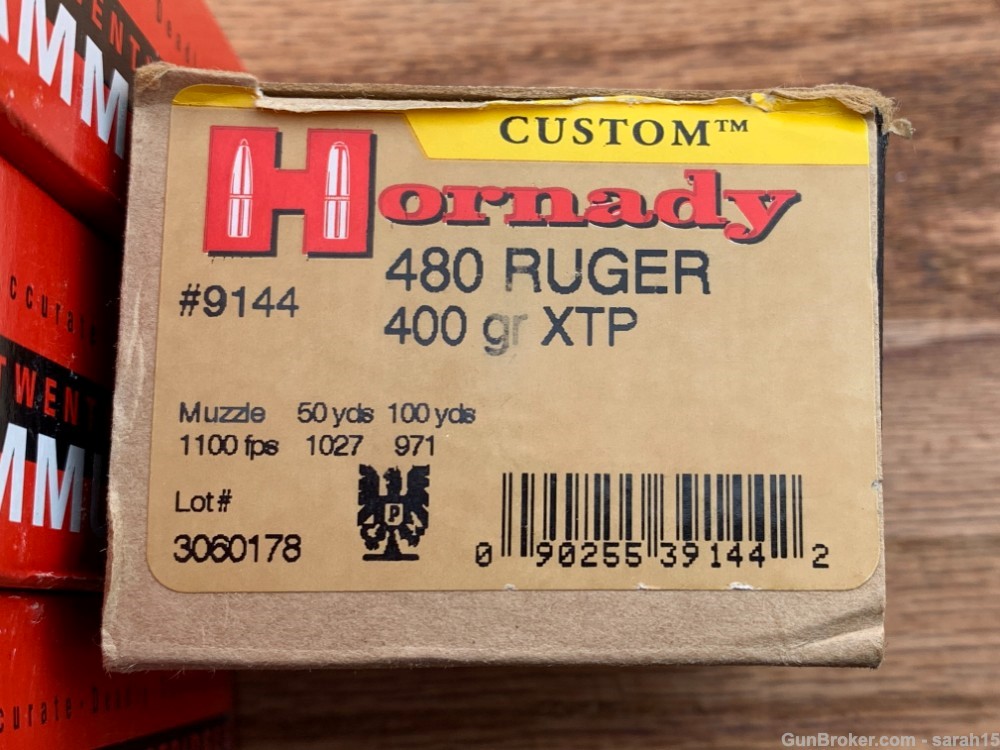 4 BOXES HORNADY .480 RUGER 325 GRAIN & 400 GR XTP 80 ROUNDS FACTORY NEW-img-3