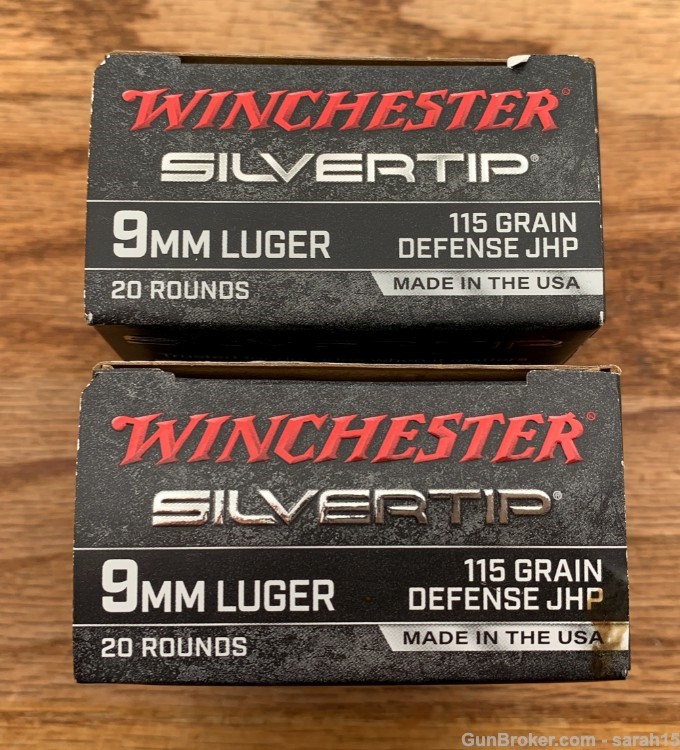 2 FULL BOXES WINCHESTER 9MM SILVER TIP 115 GRAIN JHP 40 TOTAL ROUNDS -img-0