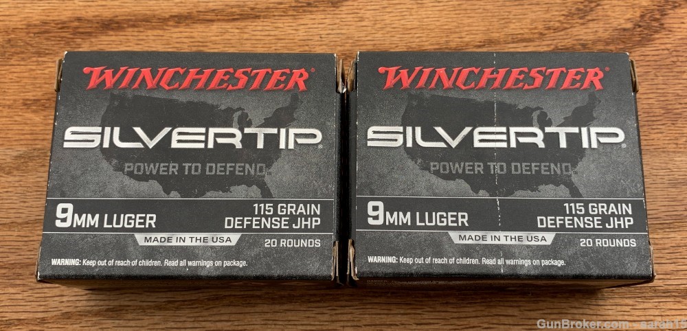 2 FULL BOXES WINCHESTER 9MM SILVER TIP 115 GRAIN JHP 40 TOTAL ROUNDS -img-2