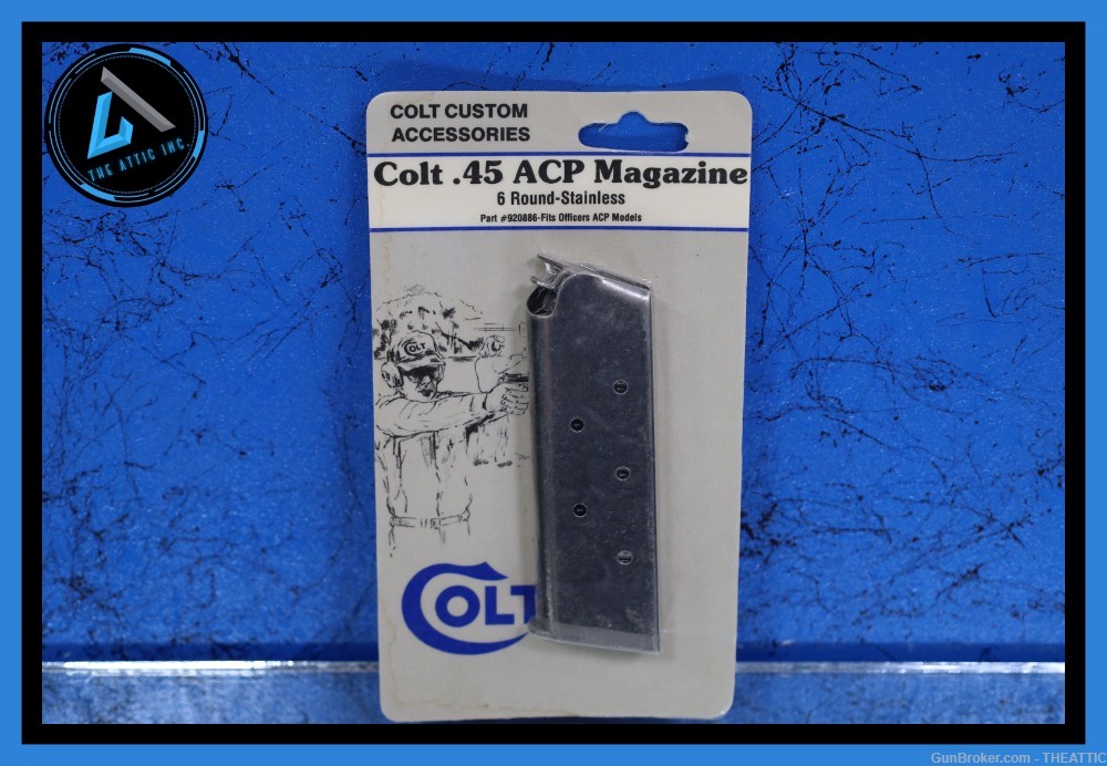 VINTAGE NEW IN PACKAGE COLT 6 ROUND STAINLESS 45 ACP MAGAZINE OFFICERS ACP-img-0
