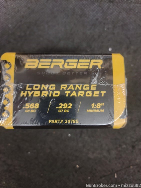 Berger 6mm .243 109gr Hybrid Target Bullet 500ct Bx LRHT Long Range-img-1